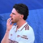 Declan Rice reacts to West Ham relegation during Arsenal title celebrations | Football