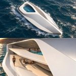 Irena Kandaurov’s Smooth Yacht Concept Hides Two Sky-Facing Pools on a Short Hull